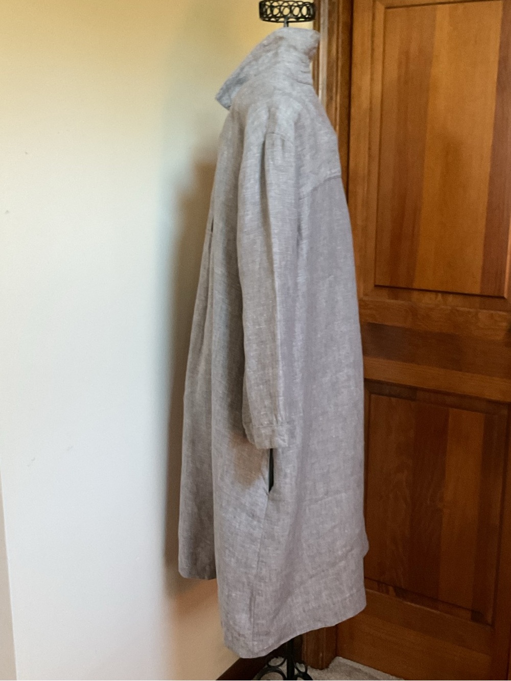 Garnet hill nice weight Gray Linen Tunic Dress, 18 - Picture 3 of 6